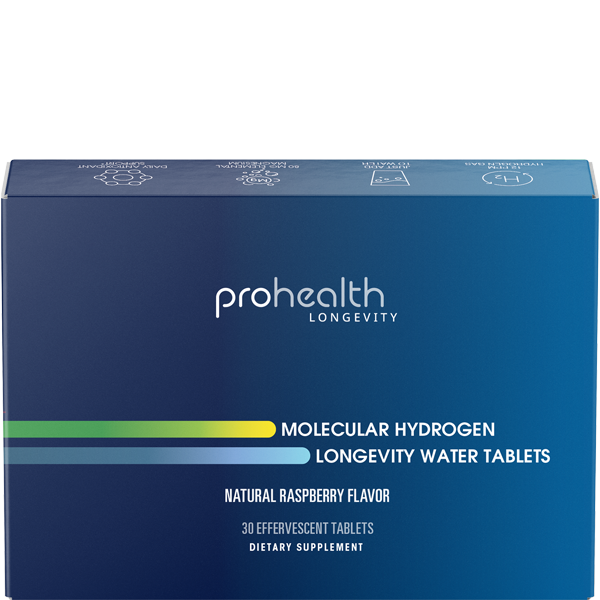 Molecular Hydrogen Longevity Water Tablets by ProHealth - Raspberry - 80 mg, 30 tablets
