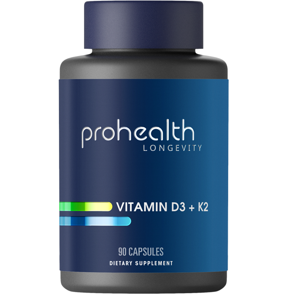 Vitamin D3 + K2 by ProHealth - 90 capsules