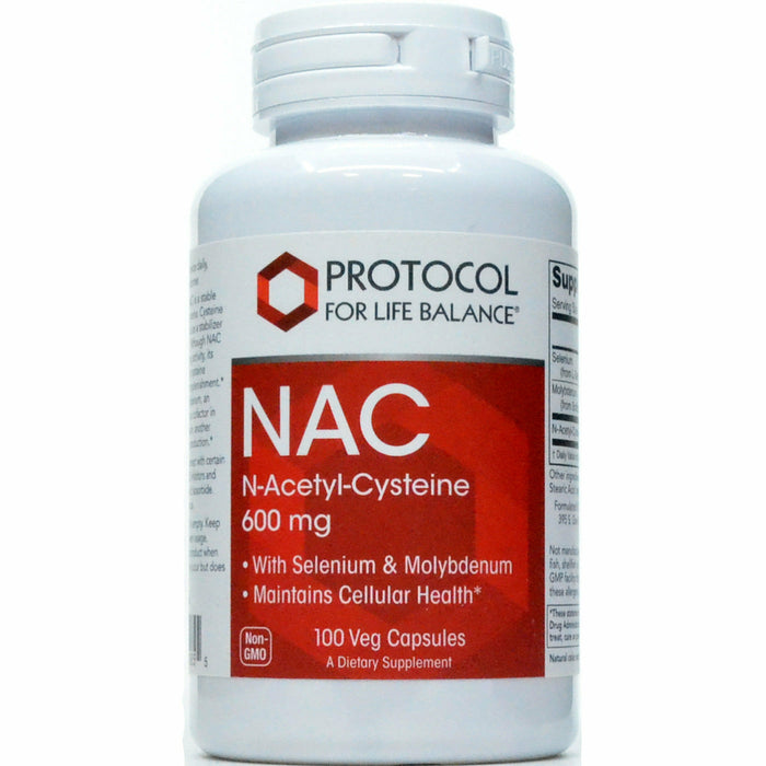 Protocol For Life Balance NAC (N-Acetyl Cysteine) 600 Mg 100 Vcaps - P0085