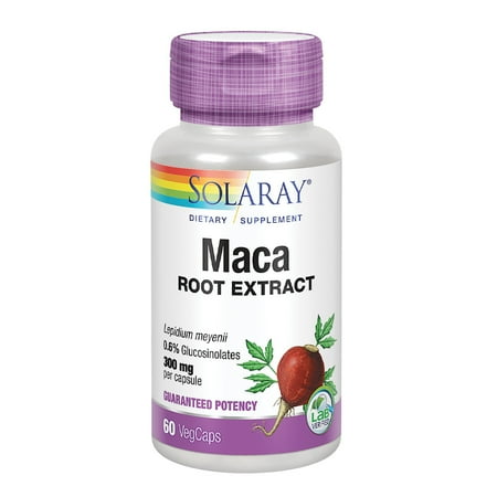 Solaray Maca Root Extract 300 mg | Healthy Balance  Energy  Vitality & Libido Support | Non-GMO | 60 VegCaps
