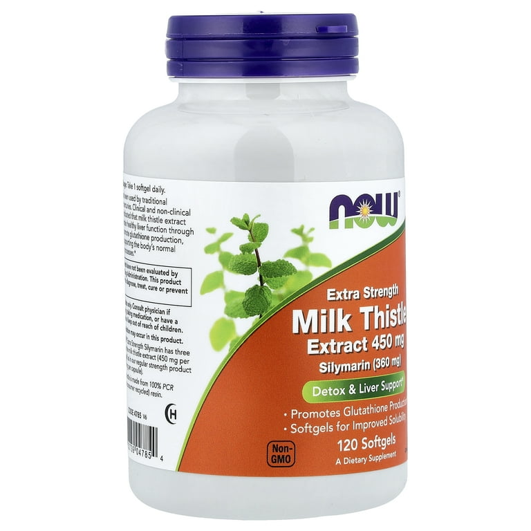 Now Foods Silymarin Milk Thistle Extract Extra Strength 450 mg 120 Softgels - 4785