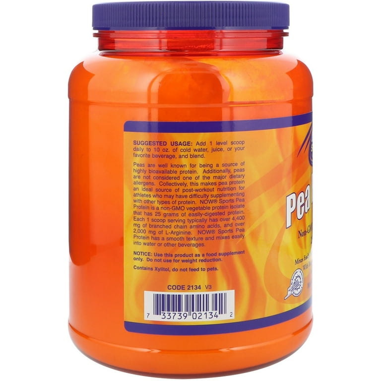 Now Sports Pea Protein Vanilla Toffee Powder 2 Pounds - 2134