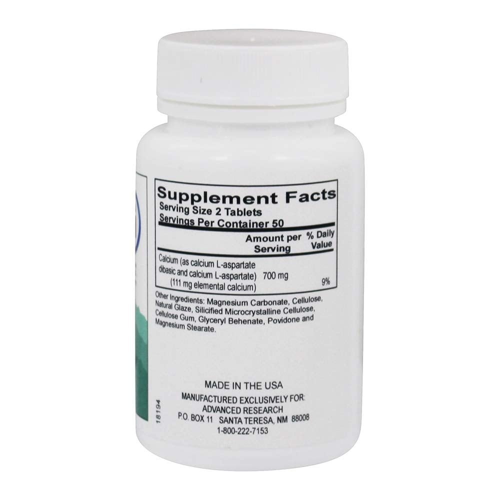 Advanced Research - Calcium Aspartate 350 mg. - 100 Tablets - The Oasis of Health