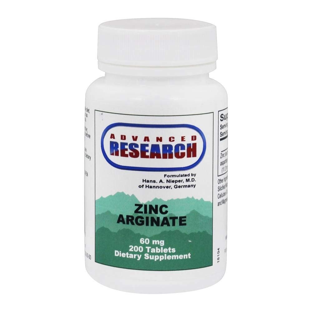 Advanced Research - Zinc Arginate 60 mg. - 200 Tablets - The Oasis of Health
