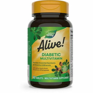 Alive! Diabetic Multivitamin Nutritional Support for Adults with Diabetes B - Vitamins Unisex 60ct - The Oasis of Health