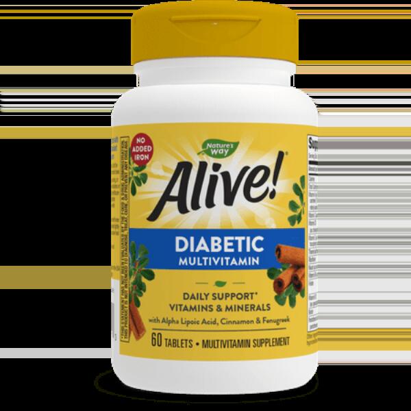 Alive! Diabetic Multivitamin Nutritional Support for Adults with Diabetes B - Vitamins Unisex 60ct - The Oasis of Health