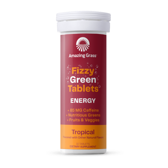 Amazing Grass Effervescent Energy Tropical 10 Servings - The Oasis of Health