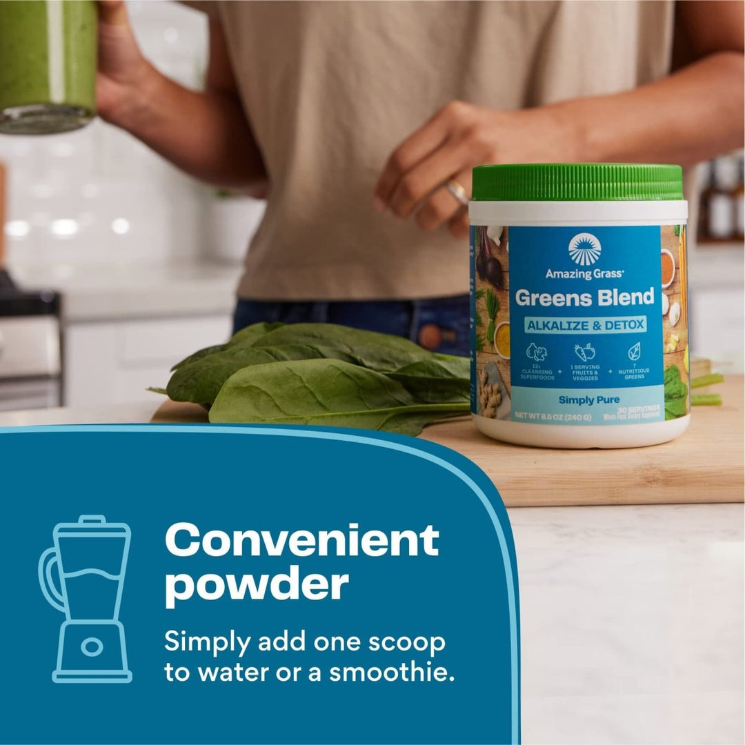 Amazing Grass Green Superfood Alkalize & Detox Simply Pure 240g 30 Servings - The Oasis of Health