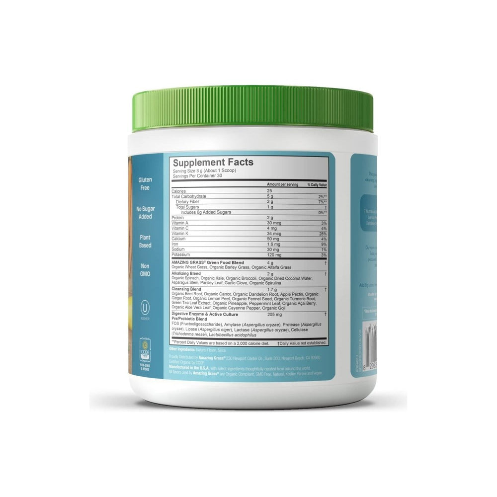 Amazing Grass Green Superfood Alkalize & Detox Simply Pure 240g 30 Servings - The Oasis of Health