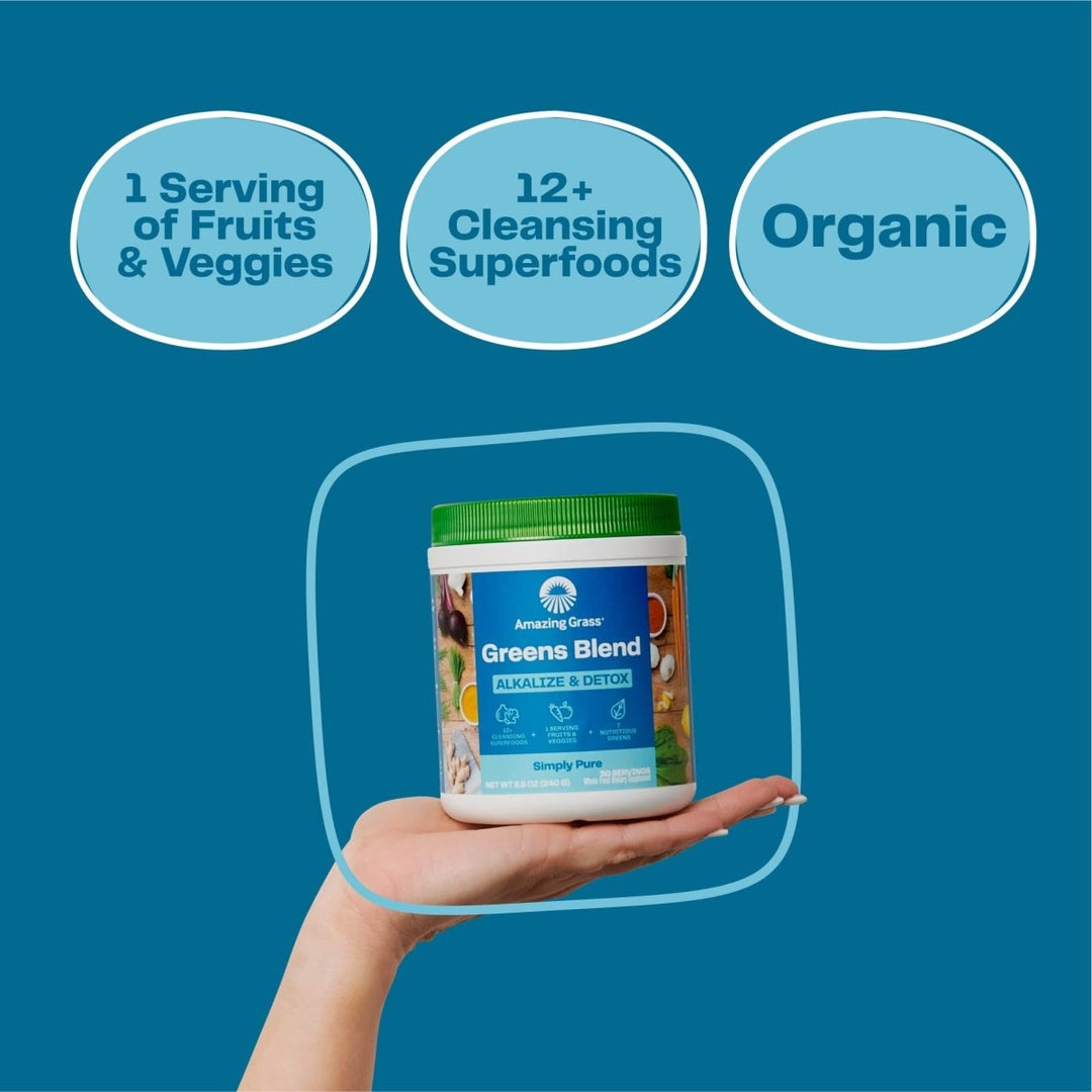 Amazing Grass Green Superfood Alkalize & Detox Simply Pure 240g 30 Servings - The Oasis of Health