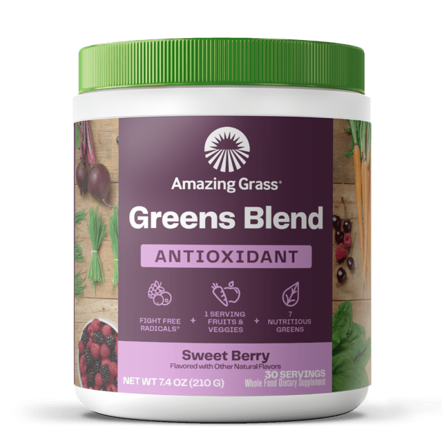 Amazing Grass Green Superfood Antioxidant Sweet Berry 30 Servings 210g - The Oasis of Health