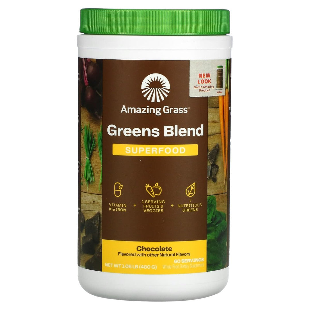Amazing Grass Green Superfood Chocolate 17oz 60 Servings - The Oasis of Health