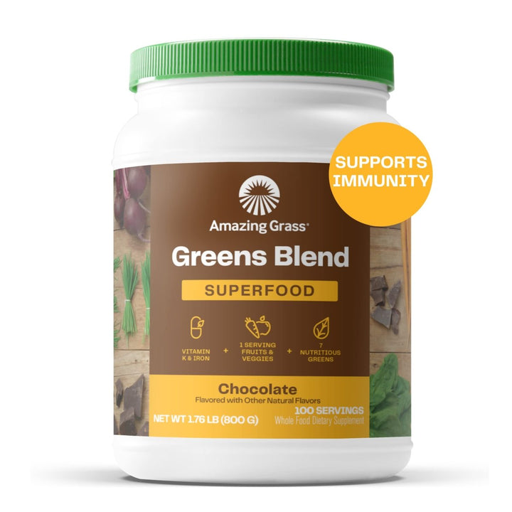 Amazing Grass Green Superfood Chocolate 28 oz 100 Servings - The Oasis of Health
