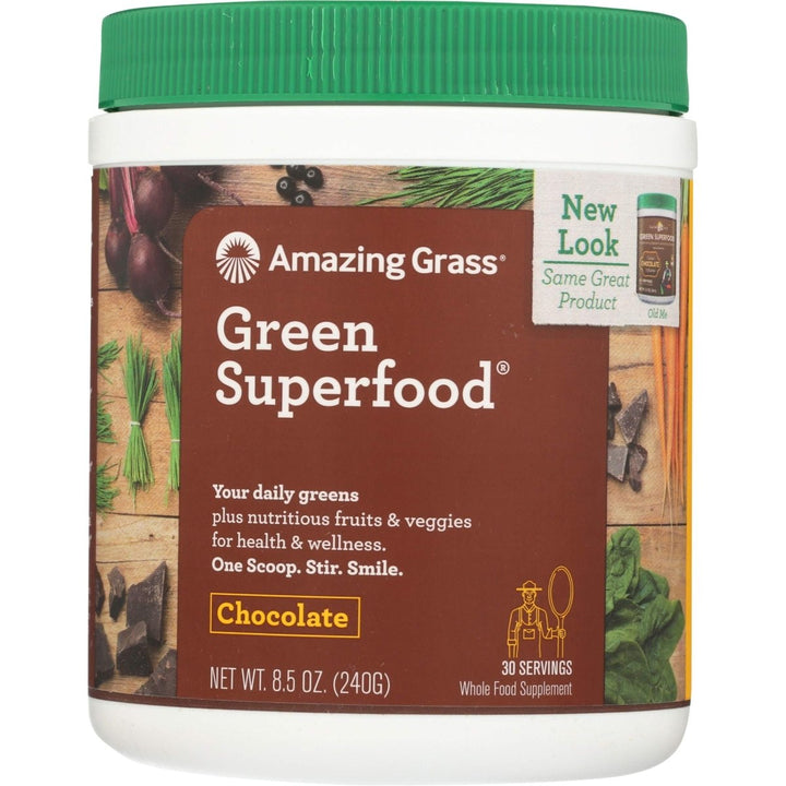 Amazing Grass Green Superfood Chocolate 8.5 Oz 30 servings - The Oasis of Health