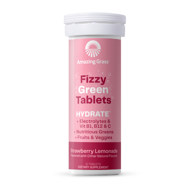 Amazing Grass Green Superfood Hydrate Strawberry Lemonade 10 Tablets - 3 Pack - The Oasis of Health