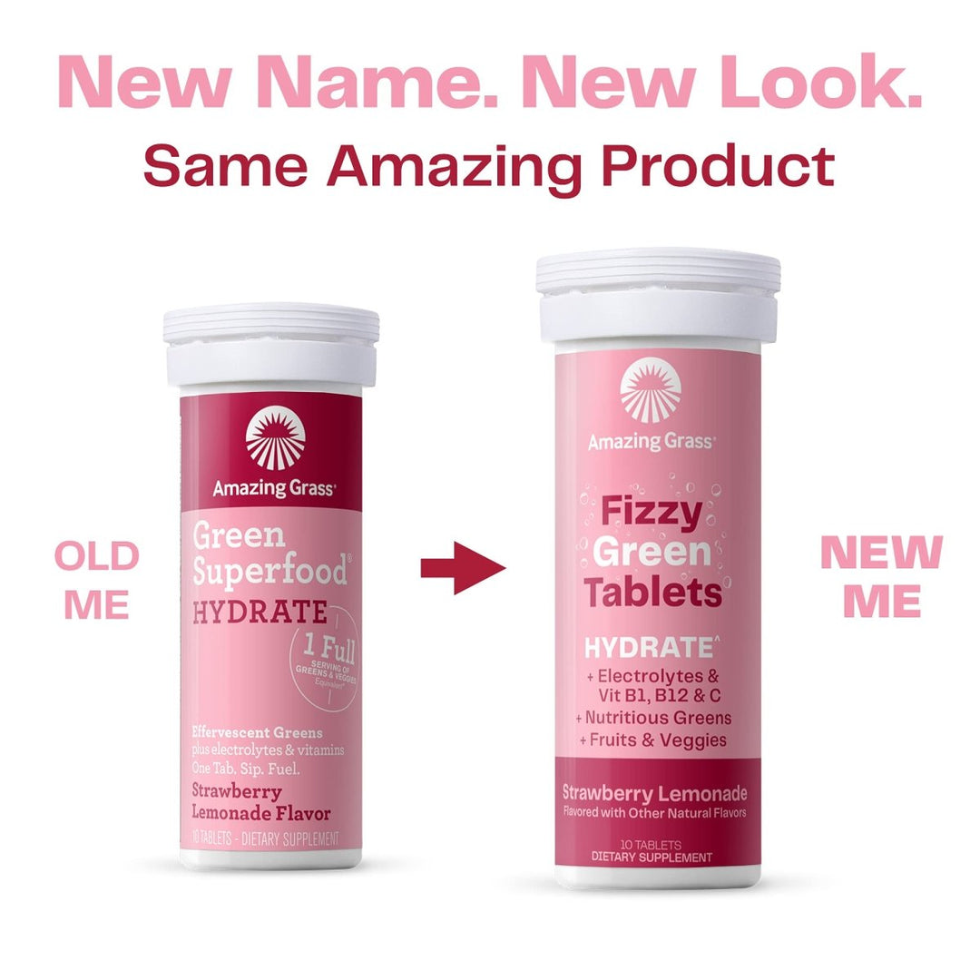 Amazing Grass Green Superfood Hydrate Strawberry Lemonade 10 Tablets - The Oasis of Health