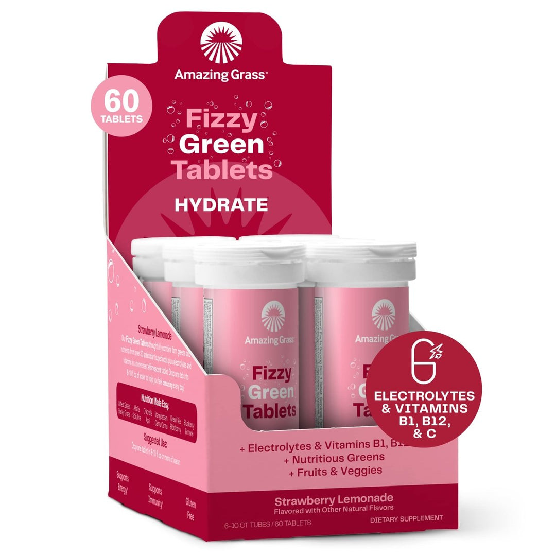 Amazing Grass Green Superfood Hydrate Strawberry Lemonade 10 Tablets - The Oasis of Health