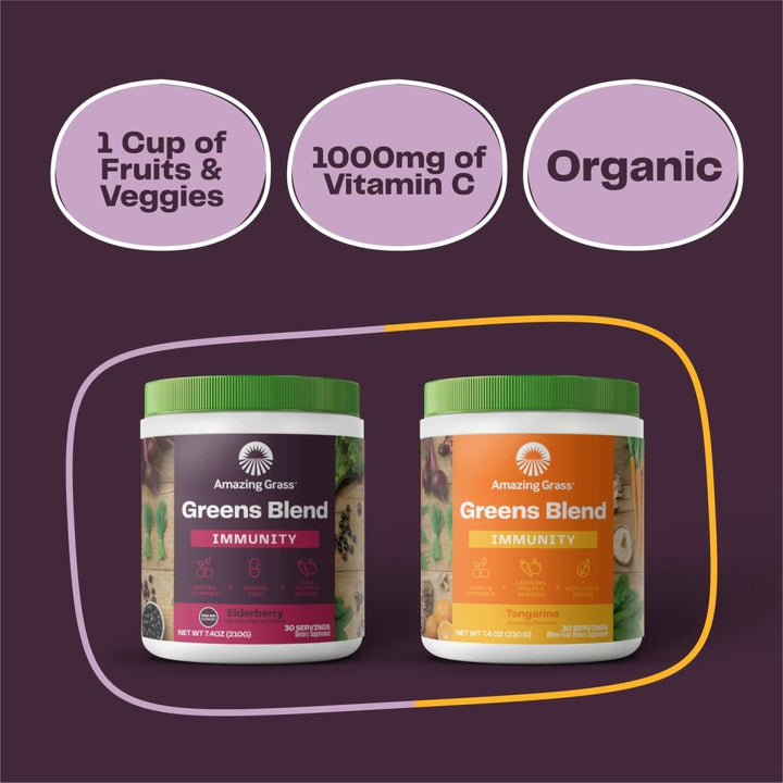 Amazing Grass Greens Blend Superfood for Immune Support: Super Greens Powder Smoothie Mix with Organic Spirulina, Chlorella, Beet Root Powder, Digestive Enzymes & Probiotics, Original, 30 Servings - The Oasis of Health