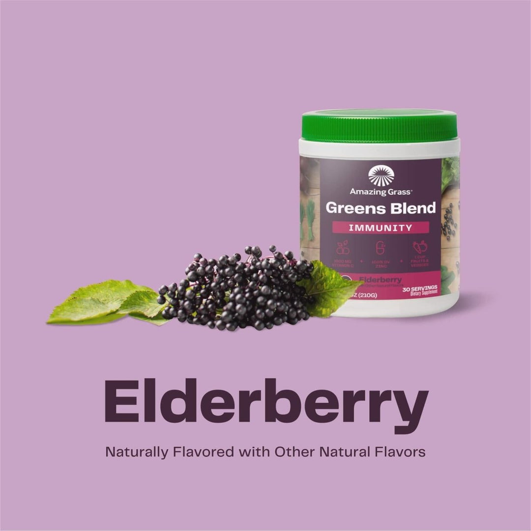 Amazing Grass Greens Blend Superfood for Immune Support: Super Greens Powder Smoothie Mix with Organic Spirulina, Chlorella, Beet Root Powder, Digestive Enzymes & Probiotics, Original, 30 Servings - The Oasis of Health