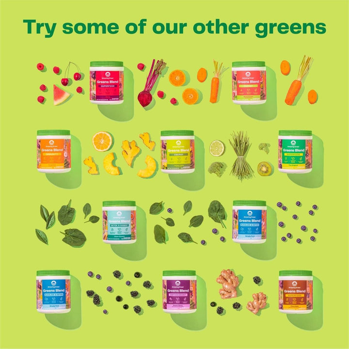 Amazing Grass Greens Blend Superfood: Super Greens Powder Smoothie Mix with Spirulina, Chlorella, Beet Root Powder, Digestive Enzymes, Prebiotics & Probiotics, Original, 15 Servings (Packaging May Vary) - The Oasis of Health