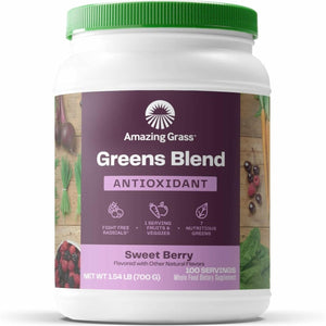 Amazing Grass Greens Superfood Antioxidant: Greens Powder with Organic Spirulina, Beet Root Powder, Elderberry & Probiotics, Sweet Berry, 100 Servings (Packaging May Vary) - The Oasis of Health