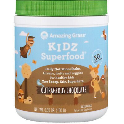 Amazing Grass Kidz Outrageous Chocolate 6.35 30 serv. - The Oasis of Health