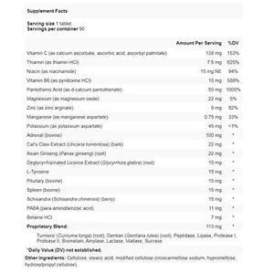 Apex Energetics Adreno - Zyme 90ct (Z - 5) Supports The Demands of an Active Lifestyle with a Specially Designed Combination of nutrients and cofactors - The Oasis of Health
