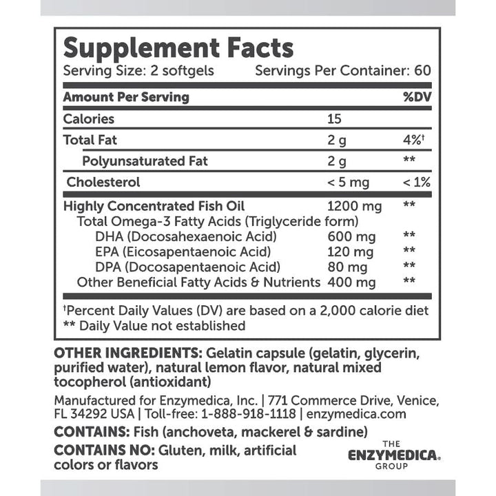 Aqua Biome - Omega - 3 Triglyceride Form Classic Strength 2000 mg. - 120 Softgels - The Oasis of Health