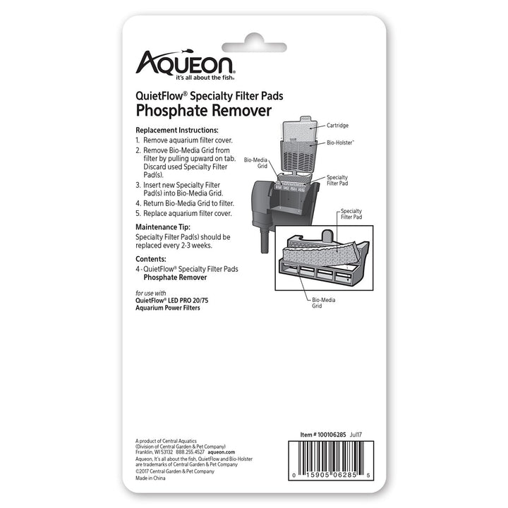 Aqueon Replacement Specialty Filter Pads Phosphate Remover 20/75 - The Oasis of Health