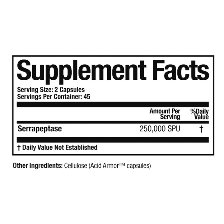 Arthur Andrew Medical - Serretia Pure Serrapeptase - 90 Capsules - The Oasis of Health