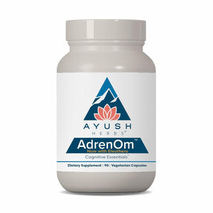 Ayush Herbs AdrenOm - Ayurvedic Adrenal and Stress - Support Supplement for Women & Men, Ashwagandha & Eleuthero to Support Adrenal Balance, Cognitive Function & Calm - 90 Vegetarian Capsules (1 Count) - The Oasis of Health