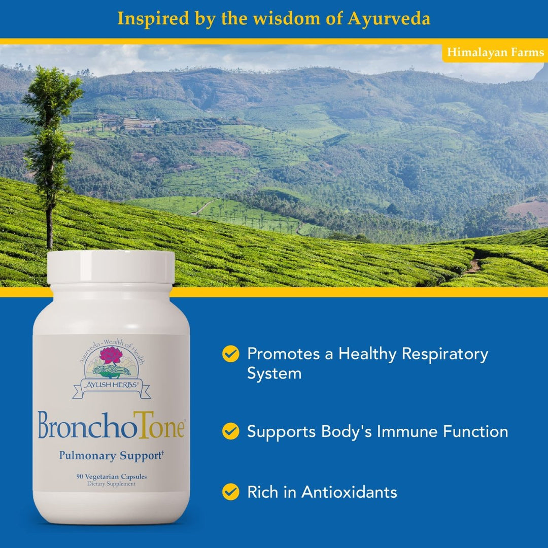 Ayush Herbs BronchoTone 90 Capsules - The Oasis of Health