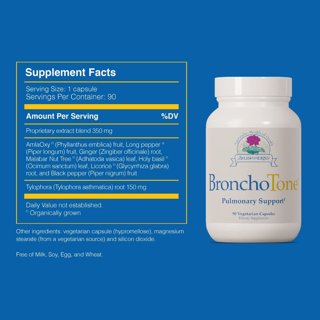 Ayush Herbs BronchoTone 90 Capsules - The Oasis of Health