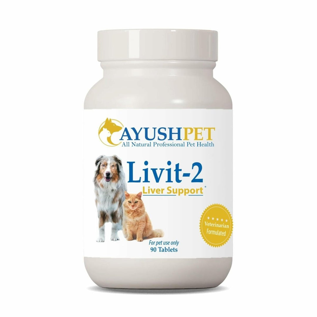 Ayush Herbs Livit - 2 Pet Health Supplement, Liver and Gastrointestinal Support, Healthy Skin and Hair, Small or Large Animal, Young or Senior Pet, 90 Tablets - The Oasis of Health