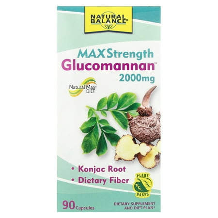 Natural Balance Glucomannan  Maximum Strength  2 000 mg  90 Capsules (666 mg per Capsule)