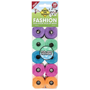 Bags on Board Patterned Dog Waste Bags, 9x14 in, 140 bags, Patterned (3203940045) - The Oasis of Health