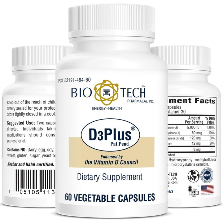 Bio - Tech Pharmacal D3 Plus (60 Count) - The Oasis of Health