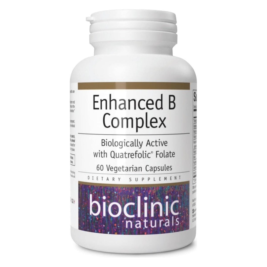 Bioclinic Naturals Enhanced B Complex 60 Softgels - Biologically Active and with Quatrefolic Folate - The Oasis of Health