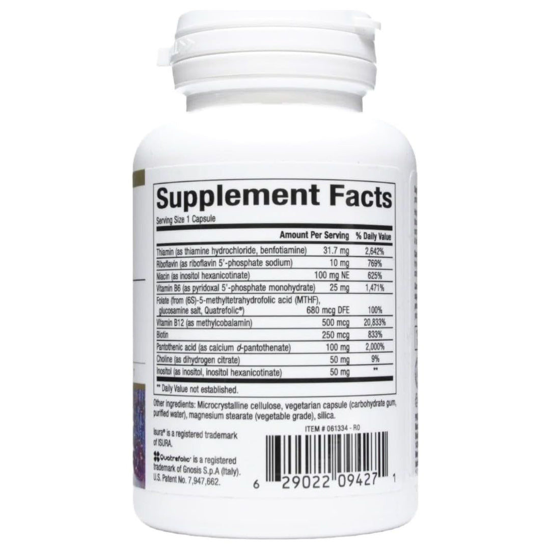 Bioclinic Naturals Enhanced B Complex 60 Softgels - Biologically Active and with Quatrefolic Folate - The Oasis of Health