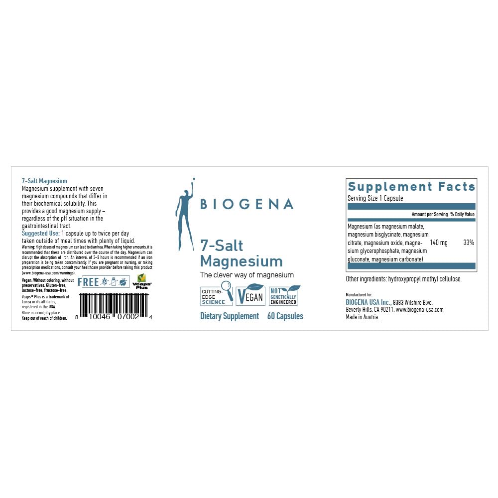 BioGena - 7 - Salt Magnesium - 60 Capsules - The Oasis of Health