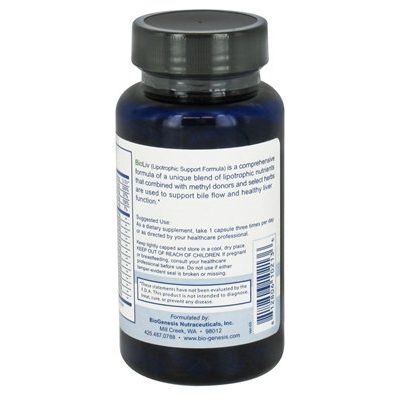 BioGenesis Nutraceuticals - BioLiv Lipotrophic Support Formula - 90 Capsules - The Oasis of Health