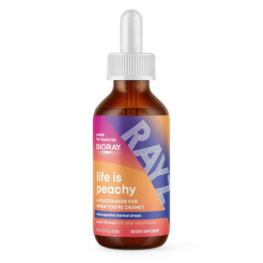 BIORAY RAYZ Life is Peachy, Peach Flavor - 2 fl oz - for Teens 12 - 18 Years Old - The Oasis of Health