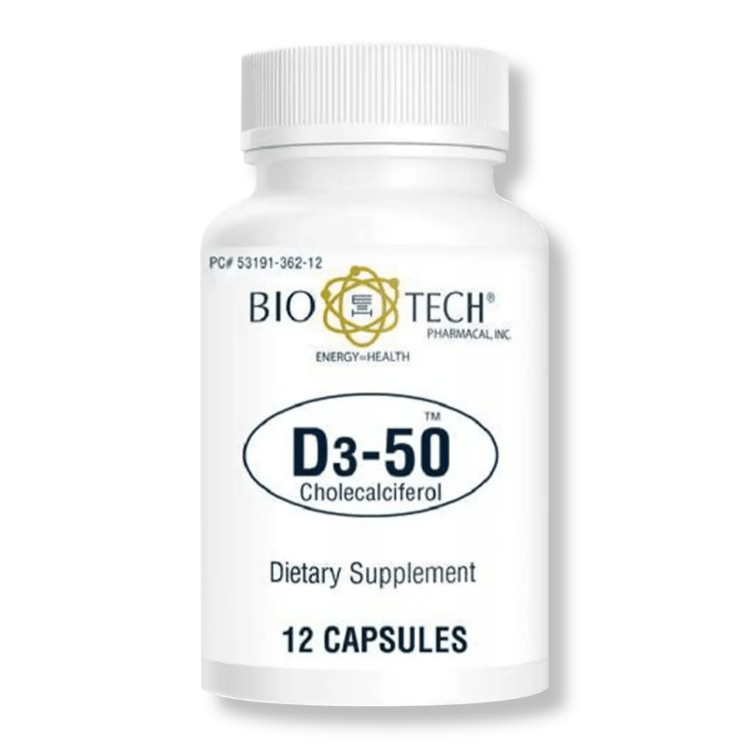 Biotech D3 - 50 50,000 IU 12 Capsules - The Oasis of Health
