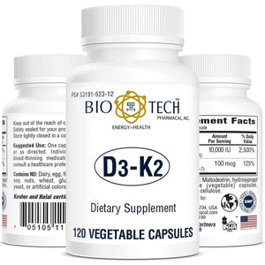 BioTech D3 - K2 120 Vegcaps - The Oasis of Health