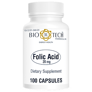 BioTech Folic Acid 20mg 100 Capsules - 3 Pack - The Oasis of Health