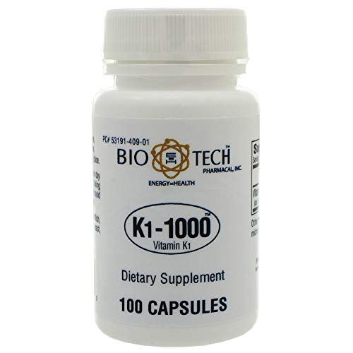 BioTech K1 - 1000 (Vitamin K1) 100 Capsules - 3 Pack - The Oasis of Health
