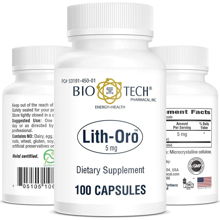 BioTech Lith - Oro 5mg 100 Capsules - The Oasis of Health