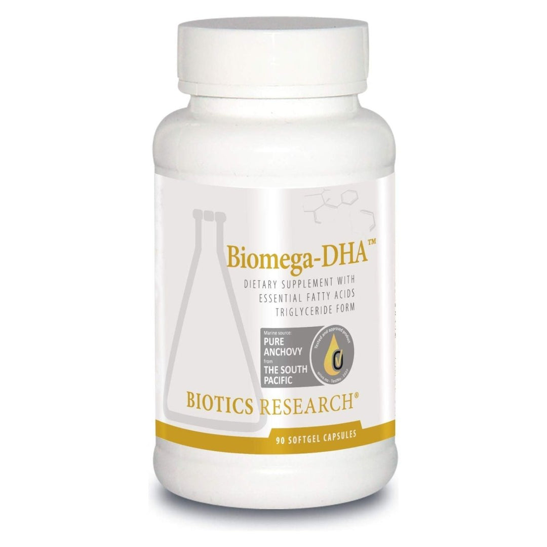 BIOTICS Research Biomega DHA Fish Oil, 600 mg DHA, Supports Learning and Memory, Fetal Brain Vitamins, 90 Softgels - The Oasis of Health
