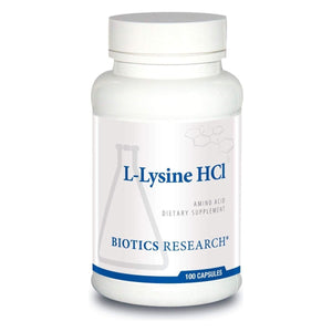 BIOTICS Research L Lysine HCI Amino Acid L lysine Supplement Promotes Energy, Boosts Immunity, Stimulates Calcium Absorption 100 Capsules - The Oasis of Health