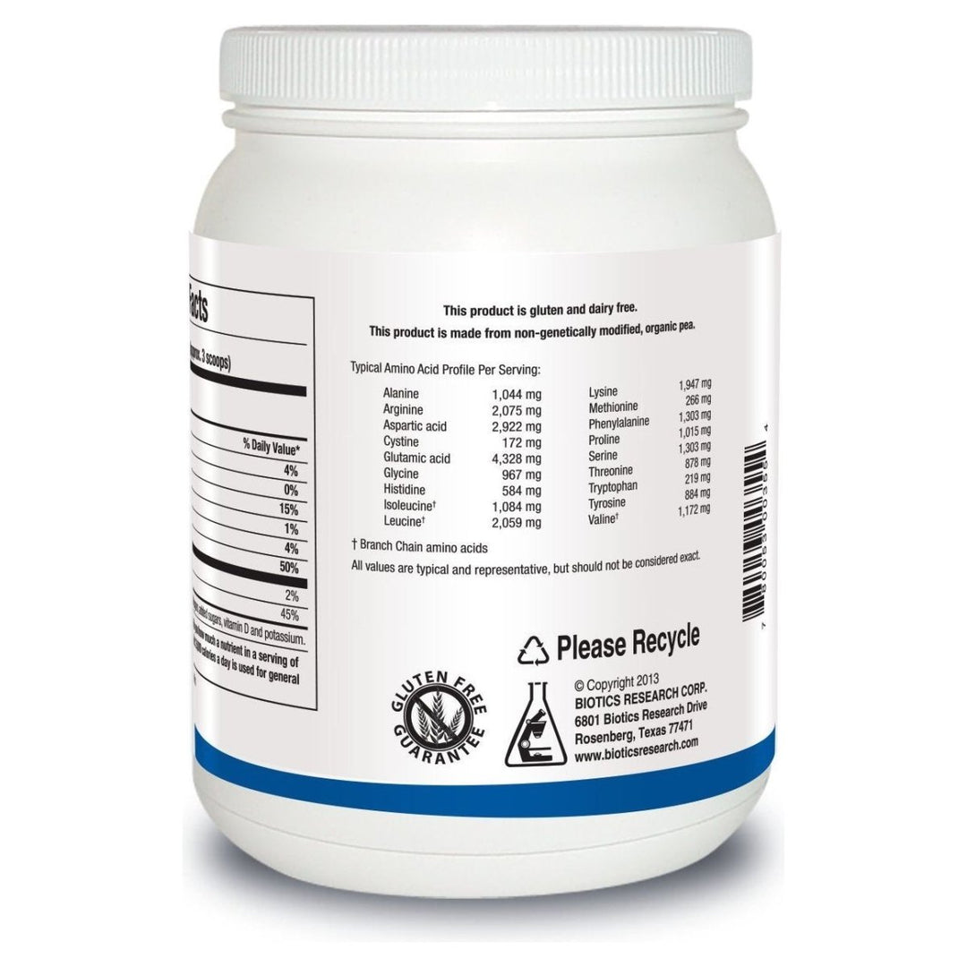 Biotics Research Pea Protein Isolate Unflavored 22 Ounces - The Oasis of Health